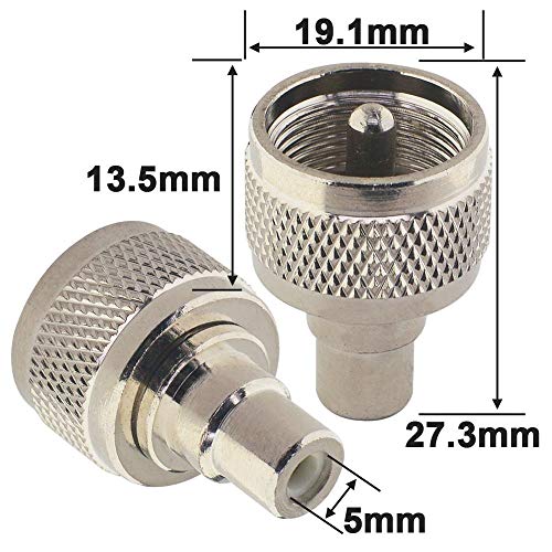Adaptador PL-259 UHF Macho a RCA Hembra Pack 2 miniatura 2