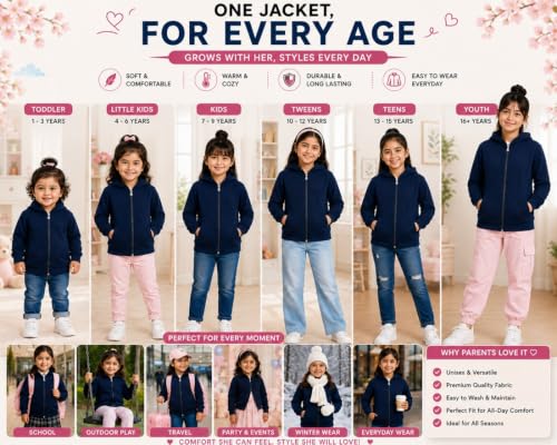 Image of ADBUCKS Girl's Cotton Hooded Sweatshirt