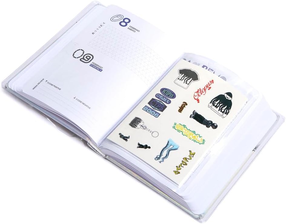 BE YOU Giochi Preziosi Octopus School Diary 24/25 Date 12 Months Colour White Format Easy 12.5 x 16.5 cm with Sticker and Bookmark