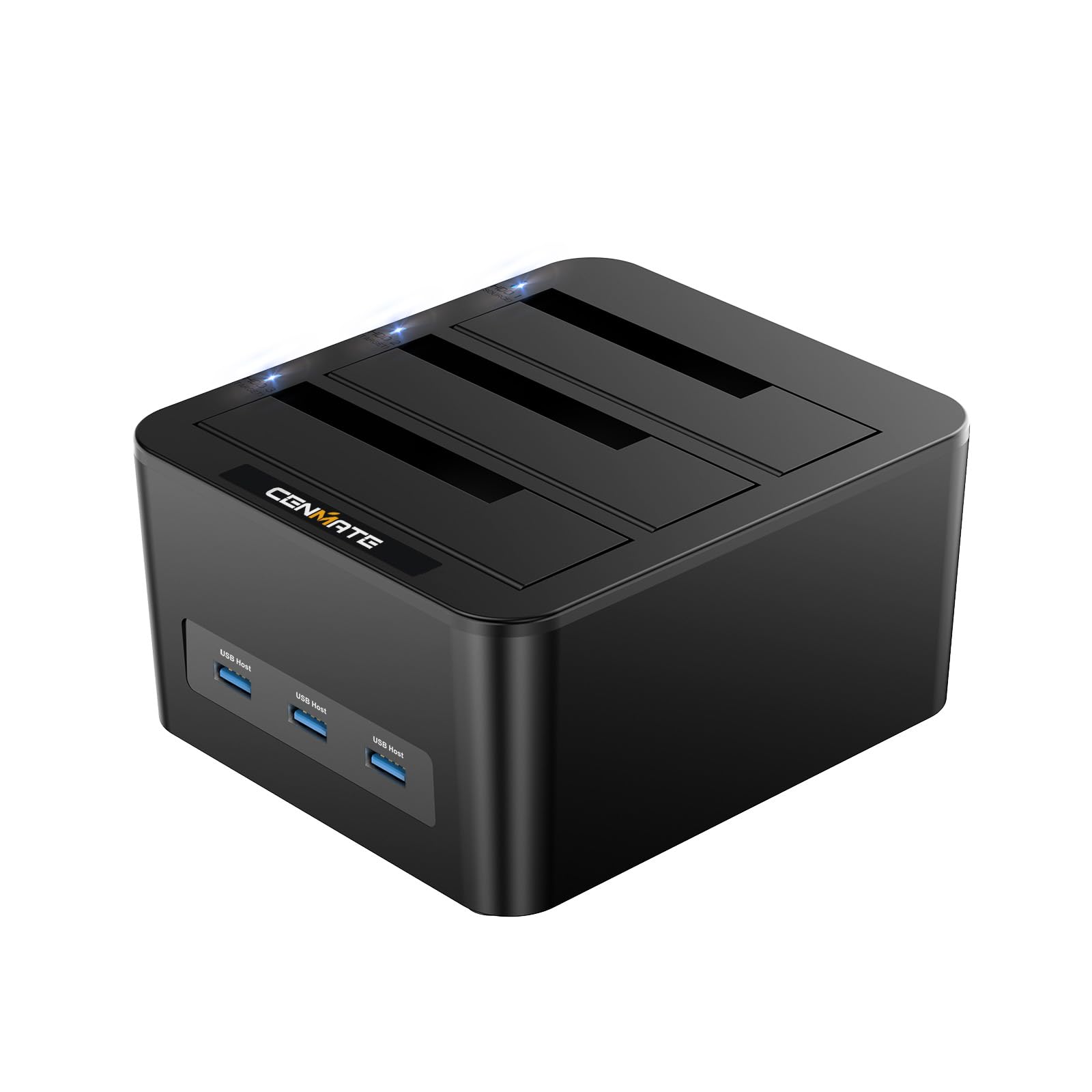 3 Bay Hard Drive Enclosure for 2.5“/3.5" SATA HDD/SSD with USB A/C 3.0, Hard Drive Enclosure with 3 USB-A Ports Support Hot Swappable, Tool-Free HDD Enclosure-image-36