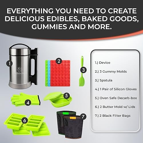 Infusion Buds Butter Infuser Machine- Herbal Butter Maker Machine | Herbal Butter & Oil Infuser Machine. Butter Machine | Includes Decarb Box and Tons of Accessories