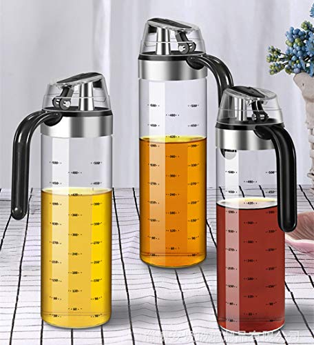 JMAHM Olijfolie Dispenser Olie Azijn Potten 550ml Automatisch openen en sluiten van Olie Fles Glas (2 stuks) - Image 7