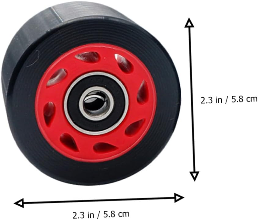 BESTonZON Roller Skates Wheels 95a Hardness Pu Wear-resistant Double-row Replacement Wheels with Wrench 8pcs Set for Inline and Quad Skating Outdoors and Indoors
