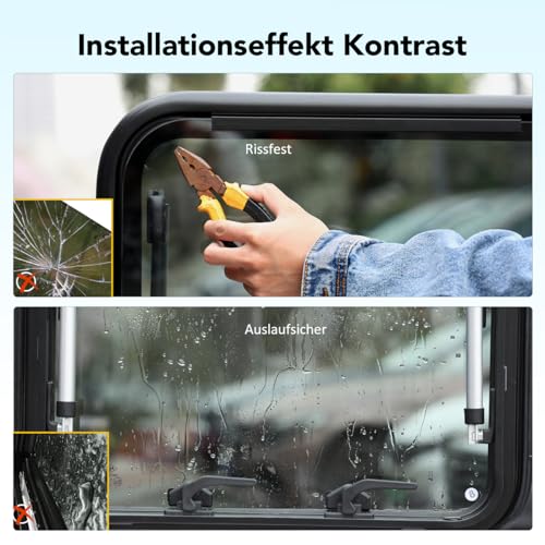 GEARMONSTER Ausstellfenster Wohnmobilfenster 500x350mm Seitenfenster Wohnmobil Fenster mit integriertem Rollo und Fliegengitter RV Externes Push Fenster für Wohnwagen Van Camper