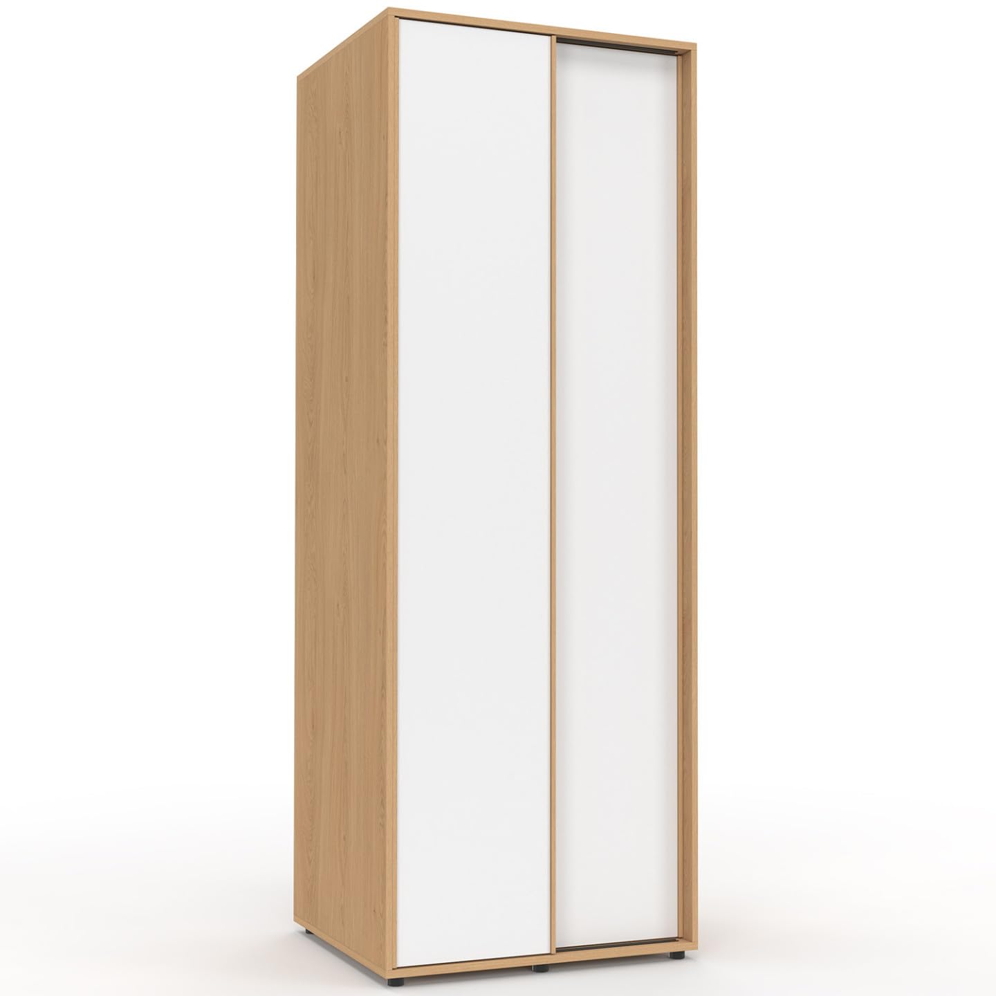 IDMarket SLIDEA Armario 2 puertas correderas madera y blanco 60 cm armario con estante