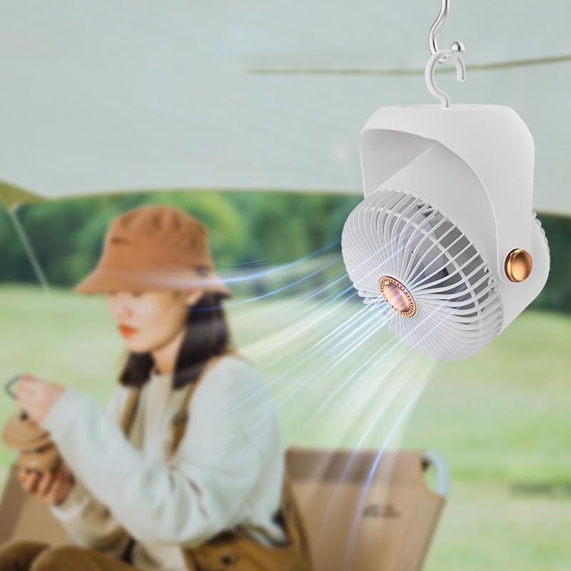 Image of SKYTONE Table Fan For Home | High Speed-Ultra-quiet, 360 Adjustment for Better Cooling-Fan-Upto 8 Hrs. Runtime-3 Speed Modes Portable fan for Home, Office, Kitchen (SKYWHITE)