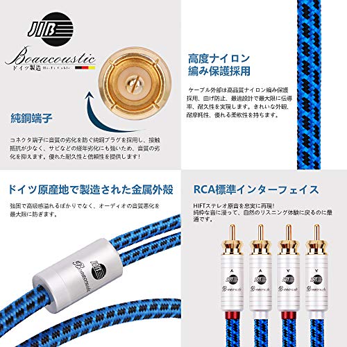 undefined BOAACOUSTICドイツ2rca(オス) to 2rca(オス) ステレオ オーディオケーブル/赤白ケーブル/(赤R/白L) /CDプレーヤー/HDTV/スピーカ/AVアンプ/ゲーム機等対応/長さ2m の商品画像 3