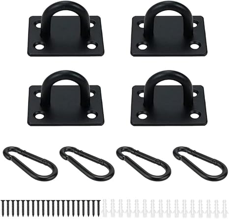 Amazon Cheap4uk アイプレート ステンレス 黒 M6 4個セット 天井 フック 壁 長方形アイパッド U字型 耐腐食性 止め 高強度 カラビナ ネジ プラスチックプラグ付き ネジフック Amazon Cheap4uk アイプレート ステンレス 黒 M6 4個セット 天井 フック 壁 長方形アイパッド U字型 耐腐食性 止め 高強度 カラビナ ネジ プラスチックプラグ付き ネジフック