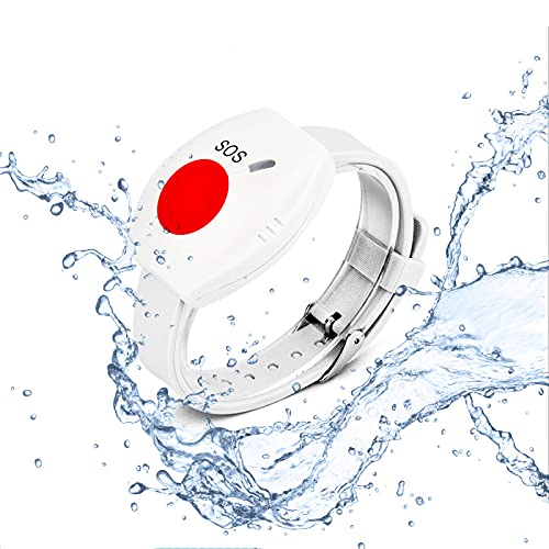 Wireless Caregiver Pager Wrist Call Button Personal Help Alert Pager System For Home Nurses Caregivers Patients Elderly 2 Waterproof Transmitters 1 Plugin Receiver #TOP6