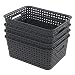 Cand Plastic Storage Baskets/Bins for Closets, Drawers, 6-Pack