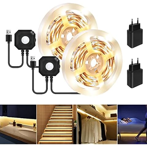 Tira LED HOUHUI con Sensor de Movimiento PIR y Apagado Automático Cover