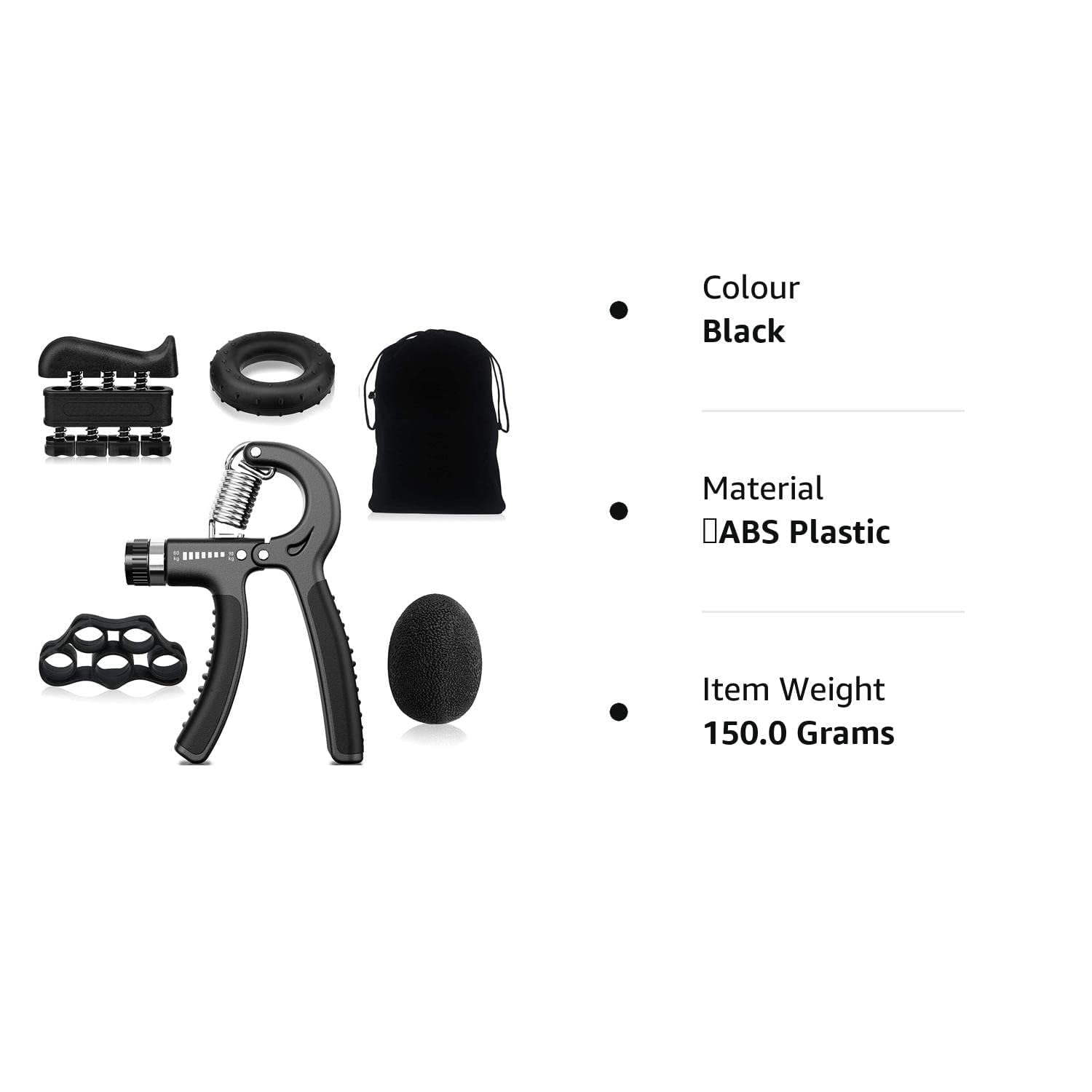 ORBITORA Hand Grip Strengthener Forearm Trainer Kit 5 Pack Hand Grip strengthener Grip Ring Ball for Men Women Finger Exercise Power Hand Grippers 4