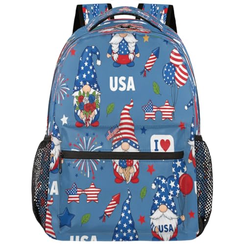 Mochila para laptop de 15.6 pulgadas con diseño de gnomo americano para universidad