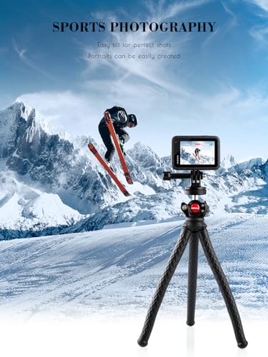 Lammcou Trípode Go Pro, Flexible Octopus Gorrila Pod y Montaje para Go Pro, Compatible con GoPro Hero Hero 12 11 10 9 Insta-360 X3 G3 Bendy Tripod Accesorio para Video Vlogging - imagen 2