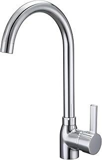 Peppermint Kitchen Taps Mixer Chrome Monobloc Kitchen Sink Taps Mixer 1 Hole Single Lever Mono Kitchen Mixer Taps 1 Hole 360° Swivel Kitchen Faucet
