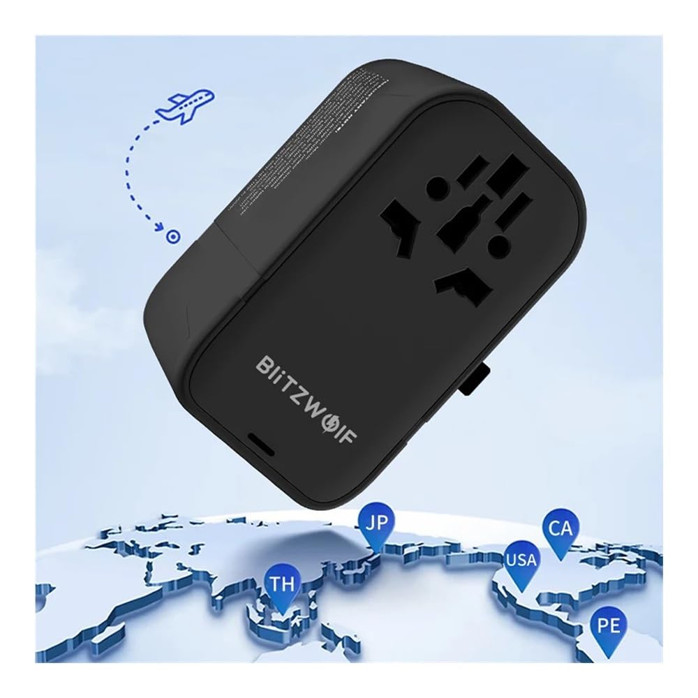 Internationaler Reisestecker-Adapter 4AC 2USB-C 2USB-A Spannungswandler