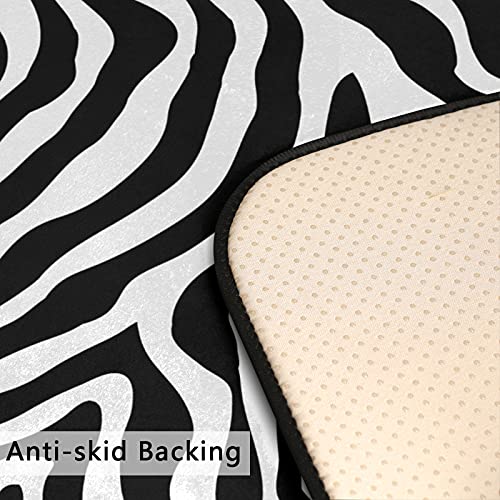 Zebra Skin Kitchen Rug Mats Animal Art Print Non Slip Washable Kitchen Decor Long Floor Mat Absorbent Anti Fatigue Area Mat Pads For Indoor Front Sink Farmhouse Carpet 39X20 Inch #TOP2