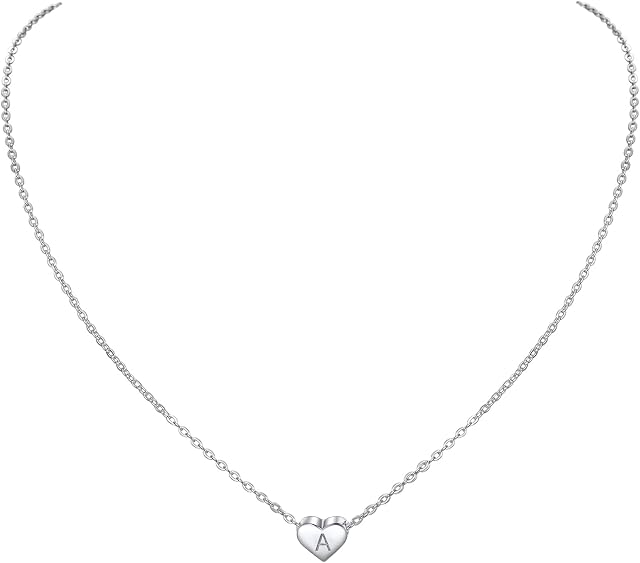 PROSILVER Sterling Silver Initial Necklace for Womens/Women, Letters A-Z 26 Alphabet, Adjustable Chain (Send Gift Box)