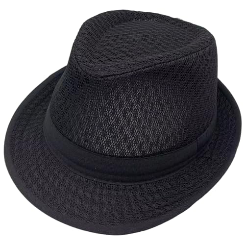 Light Weight Crushable Sun Hat Soft Cool Mesh Fedora for Men and Women (US Alpha Medium Large Black)