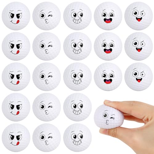 Hxezoc 20 Pieces Mini Face Golf Stress Balls Golf Party
