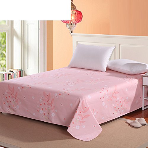 Drap plat double en pur coton imprimé feuilles 200x240cm - 2