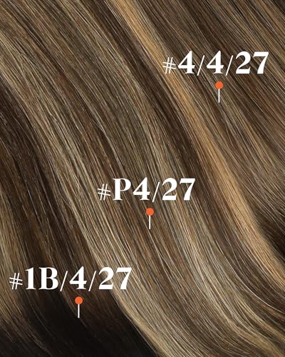 Image of Sunny Hair Clip in Hair Extensions Real Human Hair 18 Inch Caramel Blonde | Highlights Brown Hair Extensions Clip in 135g, Fuller Hair with Defined Ends for Campus Styling with Soft Natural Movement