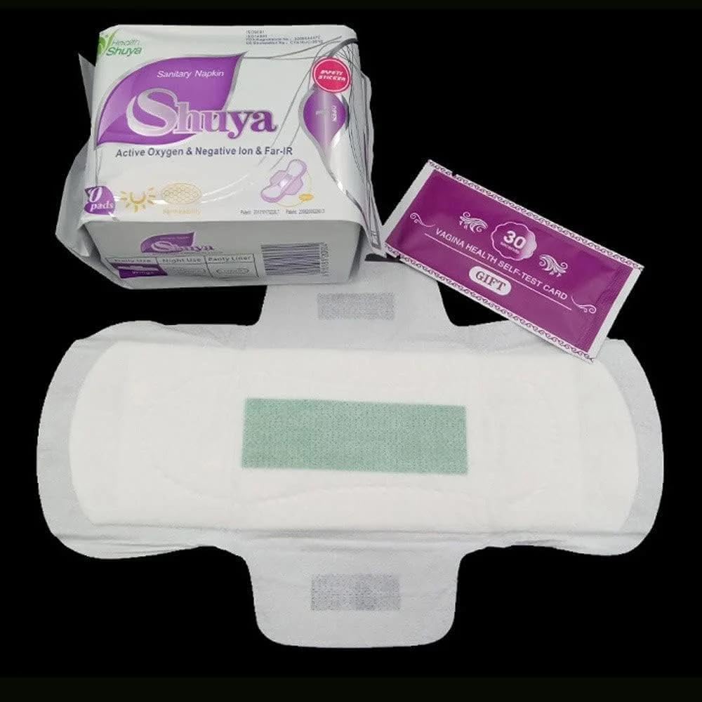 SHUYA - Juego de 10 compresas sanitarias suaves y transpirables de anión y forros de bragas