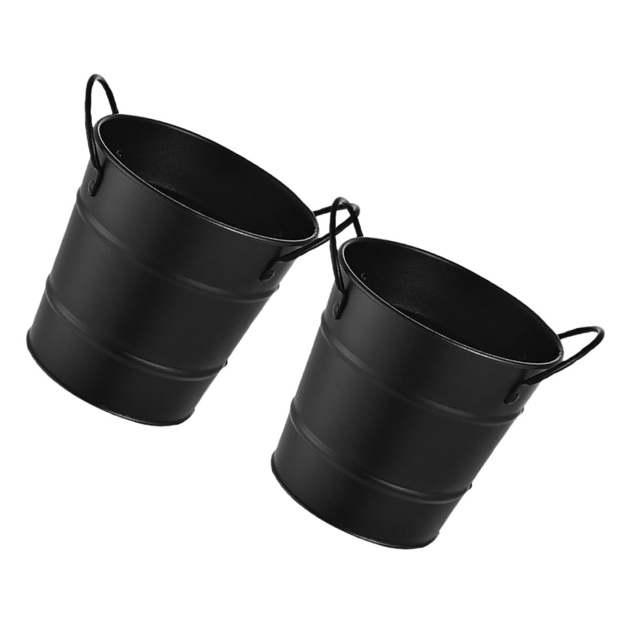 Seau à cadeaux pour invités mariage et baptême en métal blanc lot de 2