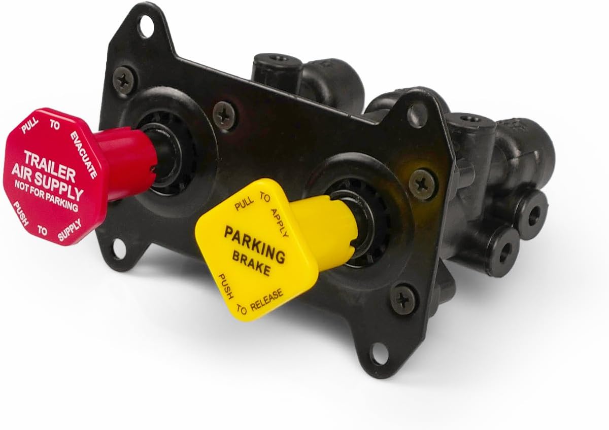 SEPEY MV-3 Hand Operated Trailer Parking Manifold Dash Valve 800257 With 3/8" Push to Connect Ports Compatible with Bendix Brake Control Valve Truck