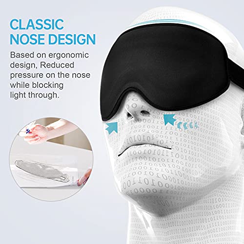 Schlafmaske für Herren und Frauen, 2023 verbesserte leichte 3D Schlafmaske, wiegt nur 30g, weicher Eisseidenstoff, Total… – Bild 3