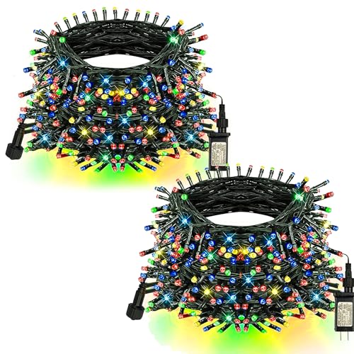 TW SHINE Christmas Lights, Total 400 LED 132FT Outdoor Christmas Lights Plug in with 8 Modes, Waterproof Multi Colored Light Outdoor, Indoor Xmas Decorations for Party Yard Decor by TW SHINE - Used condition - US$13.30