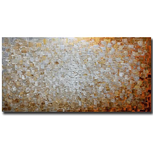 V-inspire Art, 24X48 Inch Abstract Orange Art Contemporary Arts Hand-painted 3D Oil Painting Large Art Canvas For Painting Canvas Wall Art Living room and Bedroom Decoration