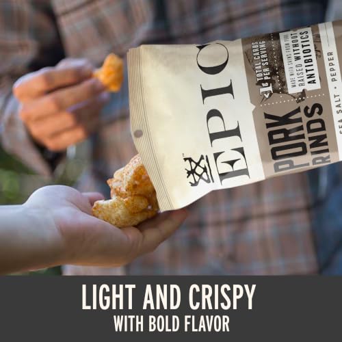 EPIC Provisions Sea Salt & Pepper Pork Rinds, Gluten-Free, 2.5 oz - image 5