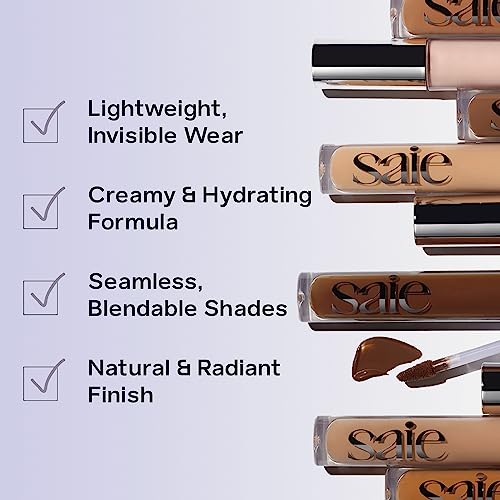 Saie Hydrabeam Concealer - Light Coverage Brightening + Hydrating Creamy Under Eye Concealer - Shade 3 (0.2 Oz) #TOP4