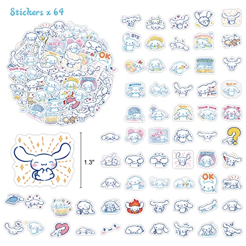 Kawaii Anime School Supplies Set, Includes Pencil Case, Gel Pens, Highlighters, Rulers, Stickers, Sticky Notes, Id Card Holder With Adjustable Retractable Lanyard, Cute Stuff For Student Girl Gift. #TOP3