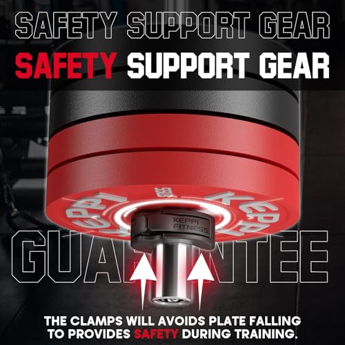Image of Keppi Fitness Olympic Barbell Clamps 2 Inch Magnetic Anti Slip Grip | Vise-like dual-caliper grip eliminates plate shift on Olympic bars; anti-slip design holds during heavy lifts.