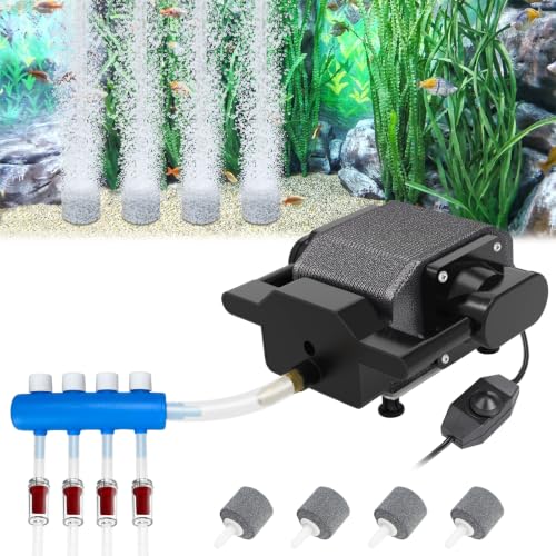 Image of AquaMiracle Quiet Aquarium Air Pump 200 /317 /475GPH High Pressure Commercial Air Pump Pond Aerator Bubbler Hydroponics Air Pump Oxygen Pump