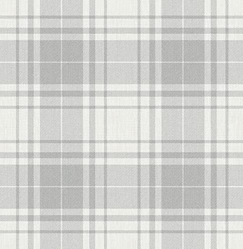 WallPops! Franklin Plaid Grey Peel & Stick Wallpaper