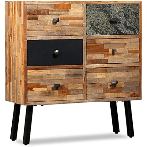 vidaXL Side Cabinet with 6 Drawers - Made of Solid Reclaimed Teak Cover