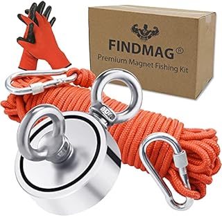 Magnet Fishing Kit, 660 lb(300 kg) Pulling Force Strong Fishing Magnet, Strong Magnet for Fishing, Fishing Magnet with Double-Sided Magnetic Force, Fishing Magnet for Retrieve items & Salvage in River