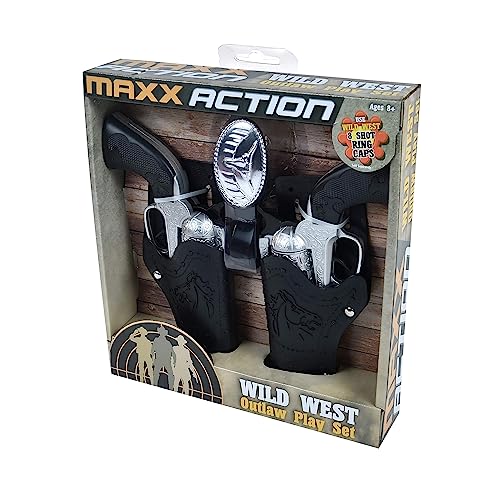 Sunny Days Entertainment 10506 Maxx Action Wild West Outlaw Play Set – 5 Piece Western Toy For Kids | Cowboy Sheriff Cap Blaster thumb #2