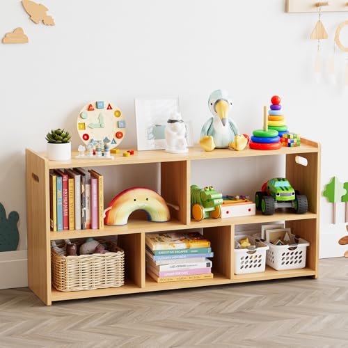 SpaceAid 5-Compartment Wooden Bookshelf for Toddlers