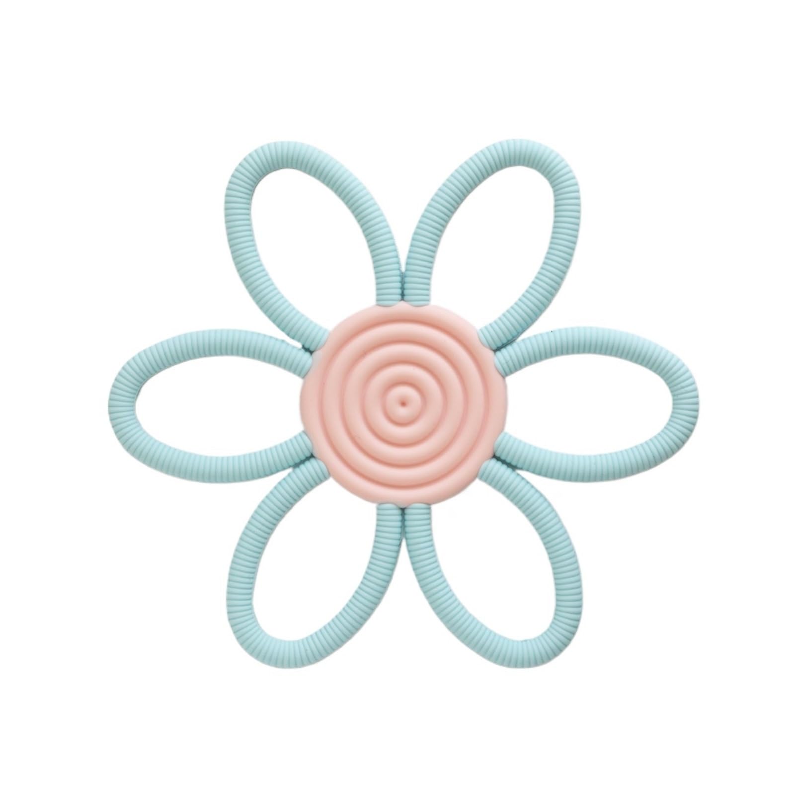 2pcs Nordic Flower Soothing Teether - Cartoon Hollow Holding Teether for Teething Relief(Azure)