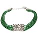 Produktbild Alpenflüstern Trachten-Perlen-Kropfkette Edelweiß-Ornament - Elegante Trachtenkette - nostalgischer Damen-Trachtenschmuck, Filigrane Dirndlkette grün DHK255
