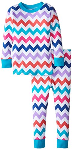 New Jammies Little Girls' Toddler Organic Cotton Snuggly Pajamas, Five Waves Chevron, 4T