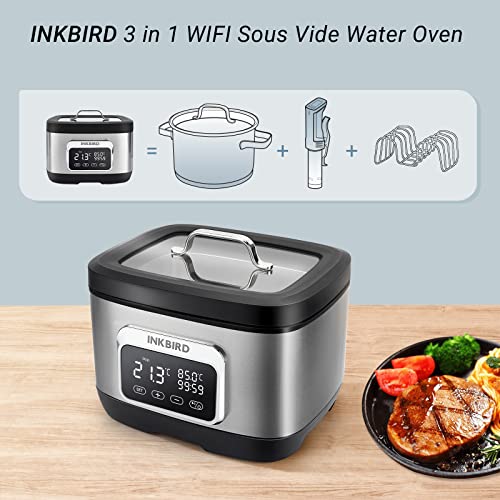 Inkbird-700W-3-in-1Wifi-Sous-Vide-Water-Oven-with-Rack-Divider-and-14-Preset-Recipes-3D-Electromagnetic-Water-Circulation-Rapid-HeatingWifi-Control-Timer-8L-CapacityWifGift-Idea-ISV-500W