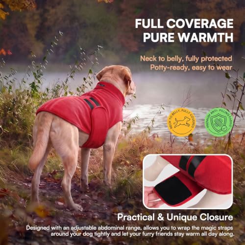 Image of Queenmore Small Dog Sweater,Soft Fleece Dog Vest Dog Jacket with Leash Hole