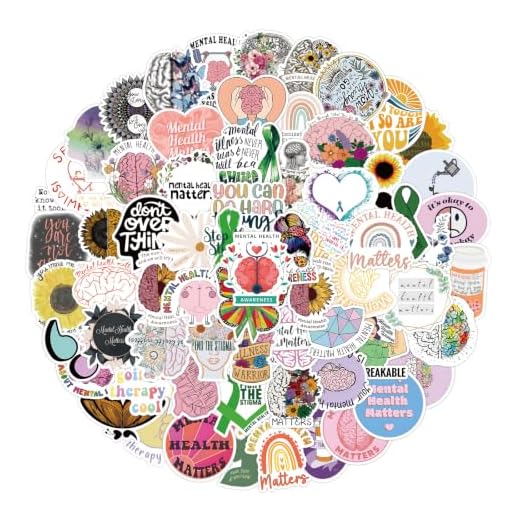 Cobee - Pegatinas de concienciación sobre la salud mental, 100 unidades calcomanías de salud mental impermeables calcomanías inspiradoras para portátil para enfermeras maestros niños adolescentes
