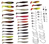 30 Gummifische 9cm – 10cm – 11cm und 13cm lang zum Zander, Barsch und Hecht fischen von SANDAFishing und Relax Kopyto – Shark 4“ 11cm und Classic 3“ 8cm für jedes Wetter der richtige Gummi Köder