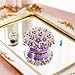 YU FENG 3inch Hinged Trinket Boxes Crystal Jeweled Enameled Purple Forget Me Not Flower Butterfly Trinket Jewelry Box for Women Girls Christmas Gift